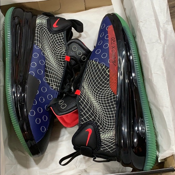 NIKE AIR MAX 720 WAVES Blue Void/Red Orbit-Black - Picture 2 of 16